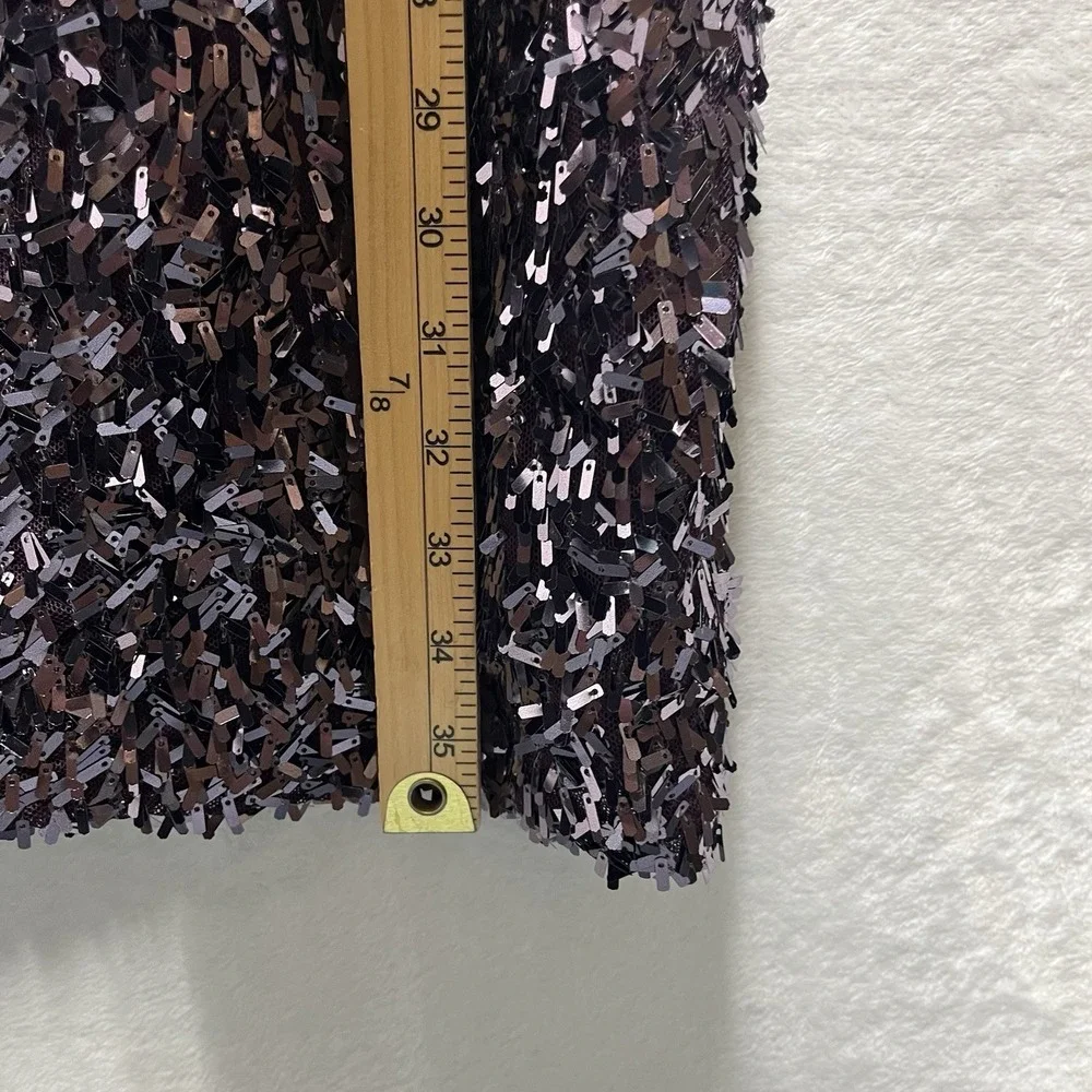 Suzi Chen for Maggy Boutique Sequin Mini Dress Womens 14 Purple Cocktail Party